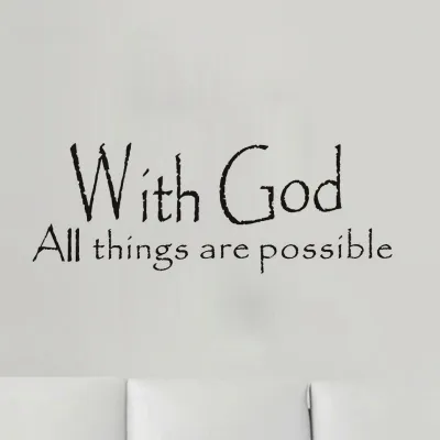 New PVC Mural Black With God Letter Pattern Art Words Removable Bedroom Decoration Wall Stickers