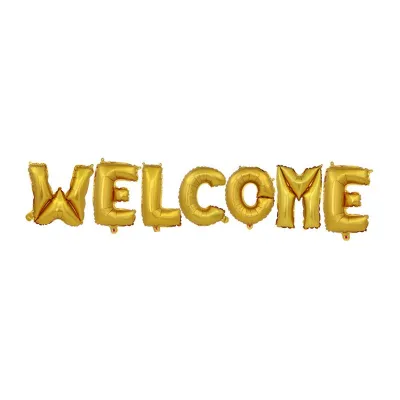 16Inch Foil Gold Silver Blue Pink WELCOME Letter Wedding Birthday Party Supplies Balloons