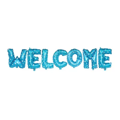 16Inch Foil Gold Silver Blue Pink WELCOME Letter Wedding Birthday Party Supplies Balloons