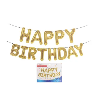 16Inch Foil Gold Silver Rose Gold Pink HAPPY BIRTHDAY Letter Party Decoration Balloons