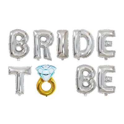 16Inch Foil Gold Silver Rose Gold BRTDE TO BE Letter And Ring Pattern Wedding Party Supplies Balloons