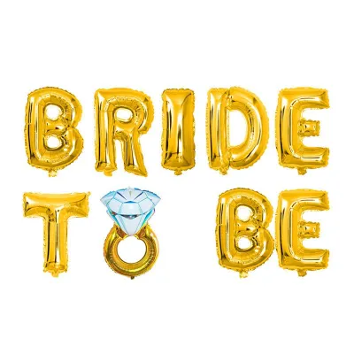 16Inch Foil Gold Silver Rose Gold BRTDE TO BE Letter And Ring Pattern Wedding Party Supplies Balloons