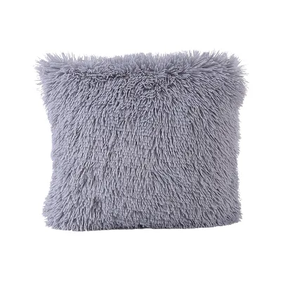 Soft Plush Solid Color Square Decorative Throw Pillow Cases for Home Living Room