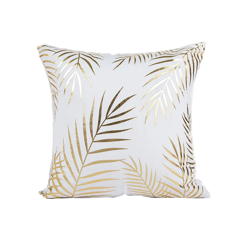 Comfortable White Bronzing Letters Heart Grass Single Side Printed Luxury Decoration Throw Pillow Cases