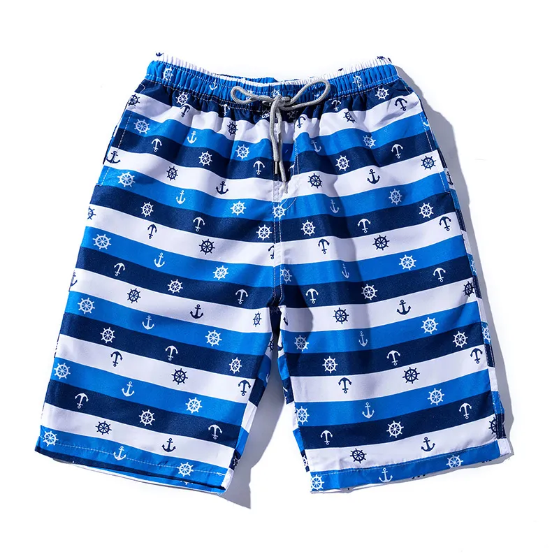 Man's Quick Dry Printed Swim Trunks With Pockets for Plus Size Men