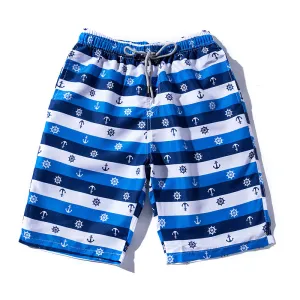Man's Quick Dry Printed Swim Trunks With Pockets for Plus Size Men