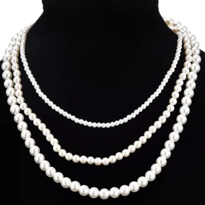 New Style Alloy Simulated Pearl Multilayer Women's Necklace