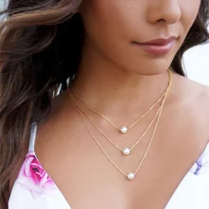 Women's Vintage Fashion Multilayer Geometric Imitation Pearl Necklace