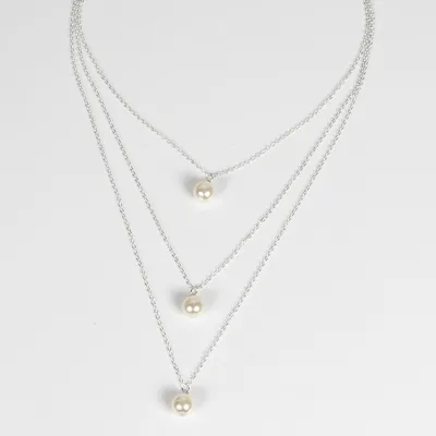 Women's Vintage Fashion Multilayer Geometric Imitation Pearl Necklace