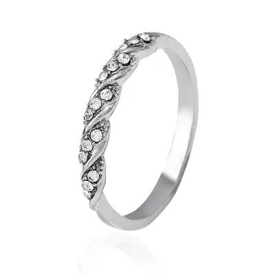 Latest Design 3 Colors Alloy Rhinestone Women Leaf Fashion Ring