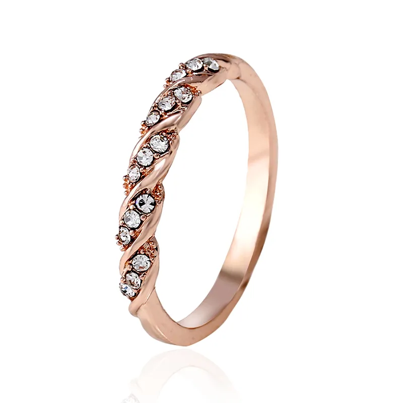 Latest Design 3 Colors Alloy Rhinestone Women Leaf Fashion Ring
