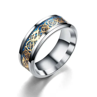Fashion Carving Pattern Unisex Titanium Steel Plated Ring