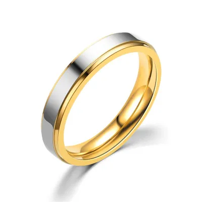 Men And Women Shiny Stainless Steel Flower Couple Ring