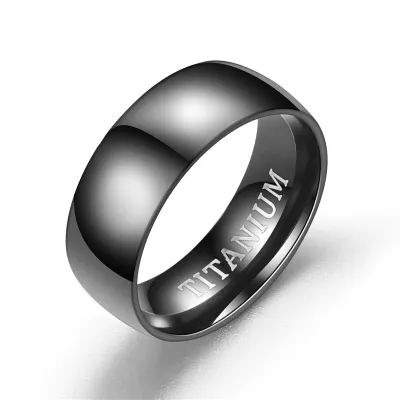 Unique Inside Carving Wide Titanium Steel Ring