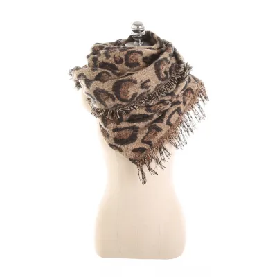 Winter Autumn Thickening Pashmina Leopard Print Women Long Scarf