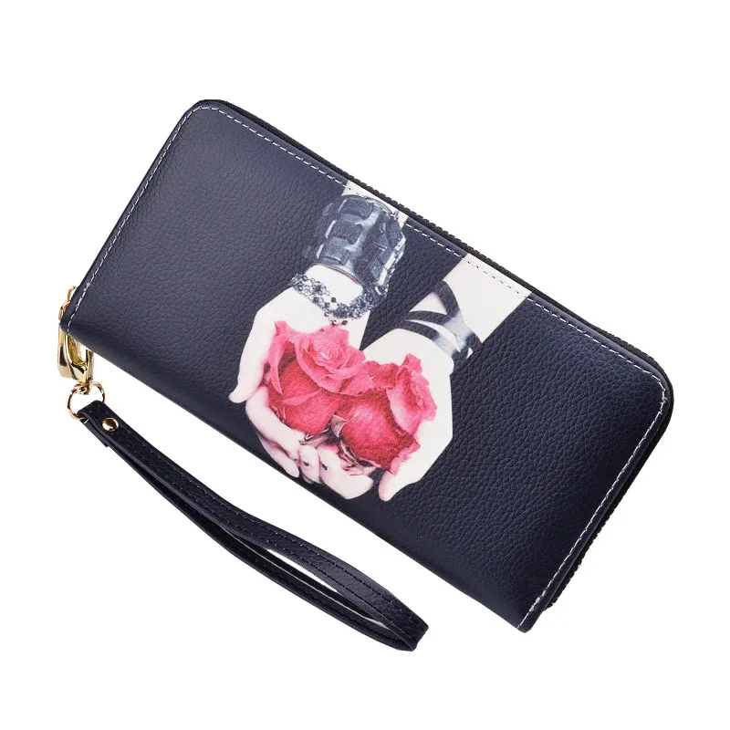 New Fashion Charming Long PU Wallet with Zipper Cards Receiving Wallet