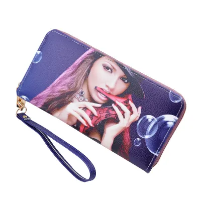 New Fashion Charming Long PU Wallet with Zipper Cards Receiving Wallet