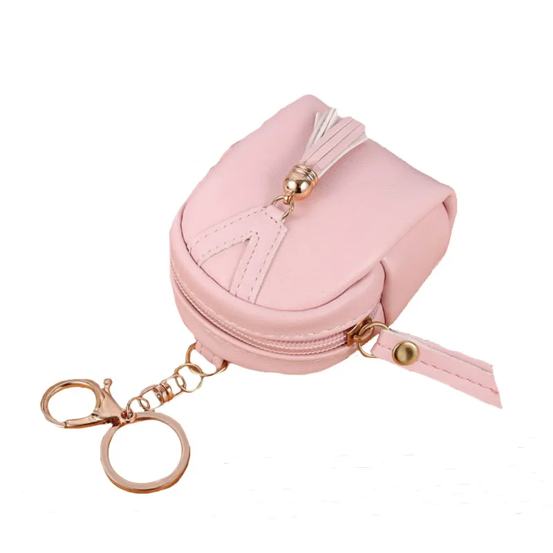 Fashion Tassel Pendant Mini Coin Purse Handbag Key Chain Zipper Wallet for Women