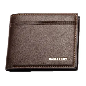 Fashion Men High Quality PU Leather Litchi Grain Solid Color Wallet