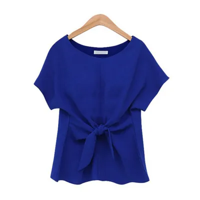 Summer Elegant Women's Chiffon Bow-Knot Loose Blouse