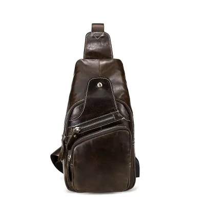 Fashion Men Genuine Leather Casual Style Chestpack