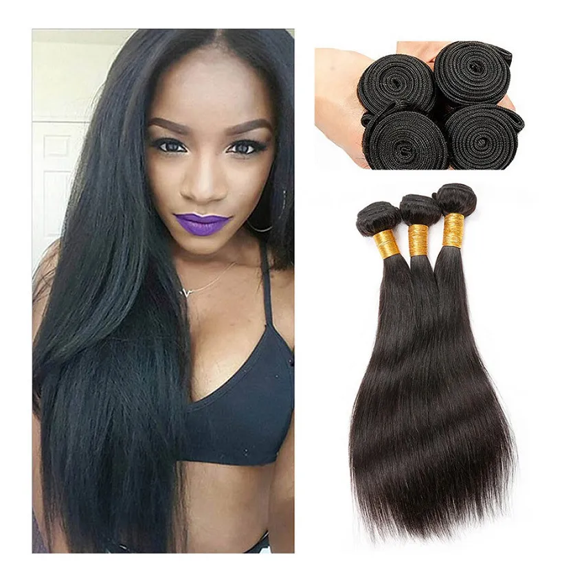 18Inch Real Human Hair Straight Wig Exotic Indian Hair for Dark Skin Tone