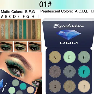 DNM 9 Colors Matte Shimmer Nude Eyeshadow Powder Palette Long Lasting Universal