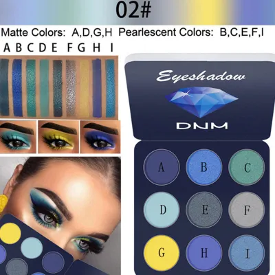 DNM 9 Colors Matte Shimmer Nude Eyeshadow Powder Palette Long Lasting Universal