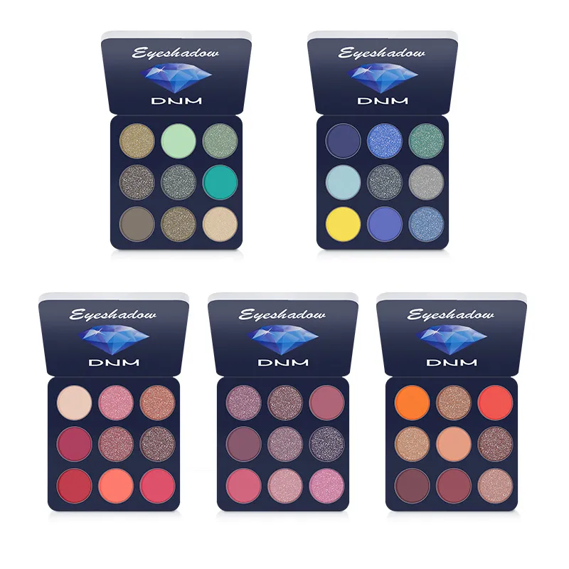 DNM 9 Colors Matte Shimmer Nude Eyeshadow Powder Palette Long Lasting Universal