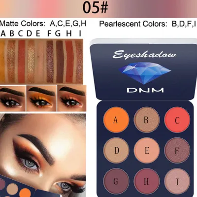 DNM 9 Colors Matte Shimmer Nude Eyeshadow Powder Palette Long Lasting Universal