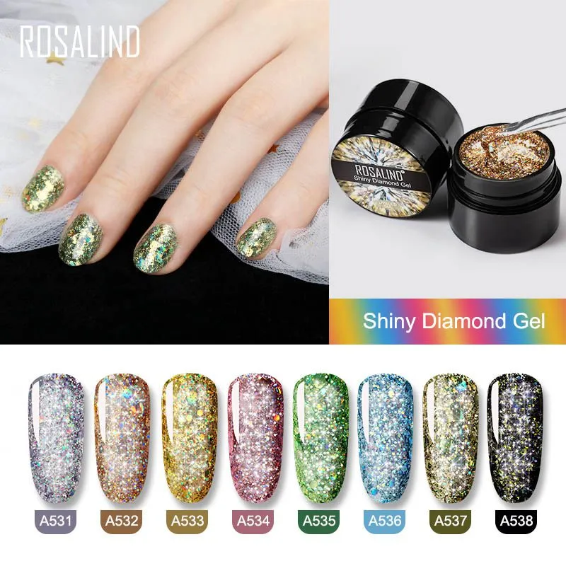 5ml Shiny Diamond Gel Nail Polish Portable Detachable Natural Resin
