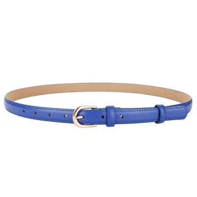 Women's Fashion Genuine Leather Waist Belt with D-Shape Buckle
