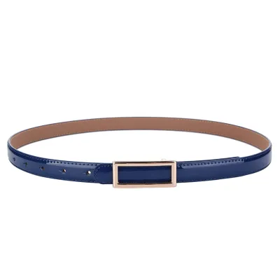 Women's Fashion Dress Belt Genuine Leather Wild Alloy Buckle Fine Width