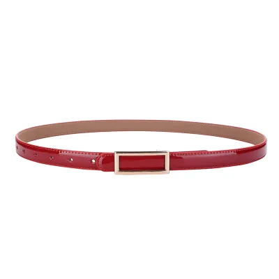 Women's Fashion Dress Belt Genuine Leather Wild Alloy Buckle Fine Width