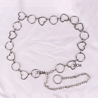 Fashionable Metal Peach Heart Love Waist Chain for Women