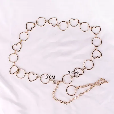 Fashionable Metal Peach Heart Love Waist Chain for Women
