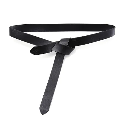 Fashion Women Soft Genuine Leather Knotted Belt