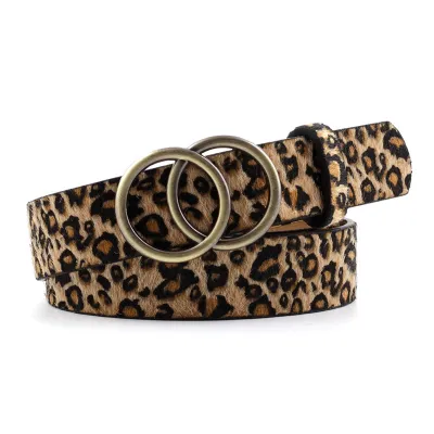 Women's Fashion Double Ring PU Leather Belt