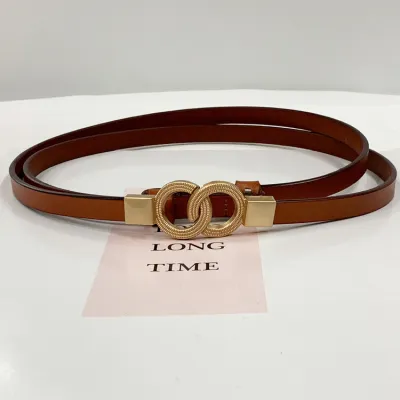 Woman Adjustable Metal Buckle Genuine Leather Belt