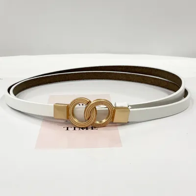 Woman Adjustable Metal Buckle Genuine Leather Belt