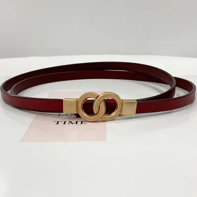 Woman Adjustable Metal Buckle Genuine Leather Belt