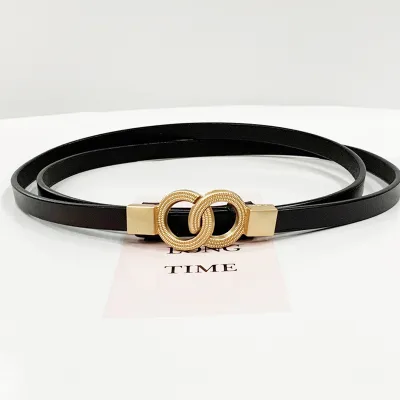 Woman Adjustable Metal Buckle Genuine Leather Belt