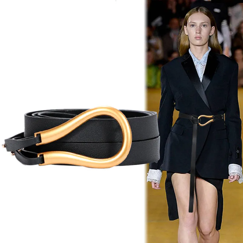 Fashion Female Horseshoe Alloy Buckle Belt