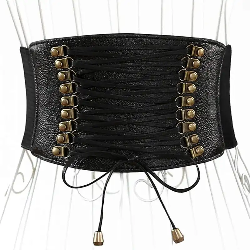 Women's Fashion Tassel Elastic Waistband Belt with Imitation Leather