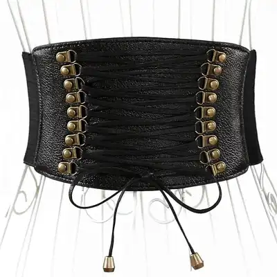 Women's Fashion Tassel Elastic Waistband Belt with Imitation Leather