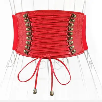 Women's Fashion Tassel Elastic Waistband Belt with Imitation Leather