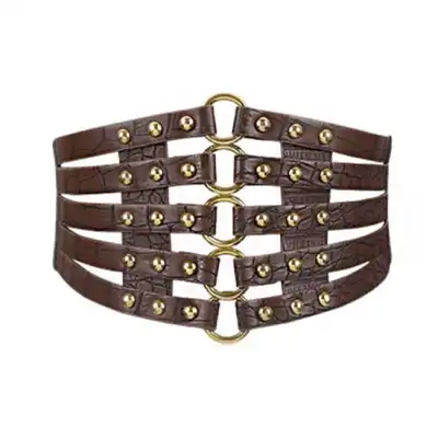 Women Fashion Hollow Rivet Design Elastic Waistband Belt