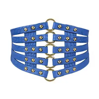 Women Fashion Hollow Rivet Design Elastic Waistband Belt