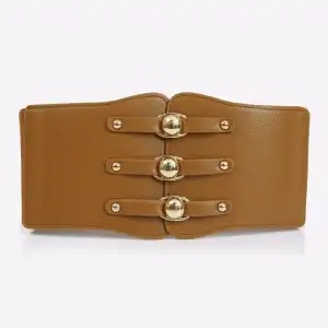 Women Simple Elastic Waistband Belt with Snap Button