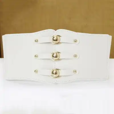 Women Simple Elastic Waistband Belt with Snap Button